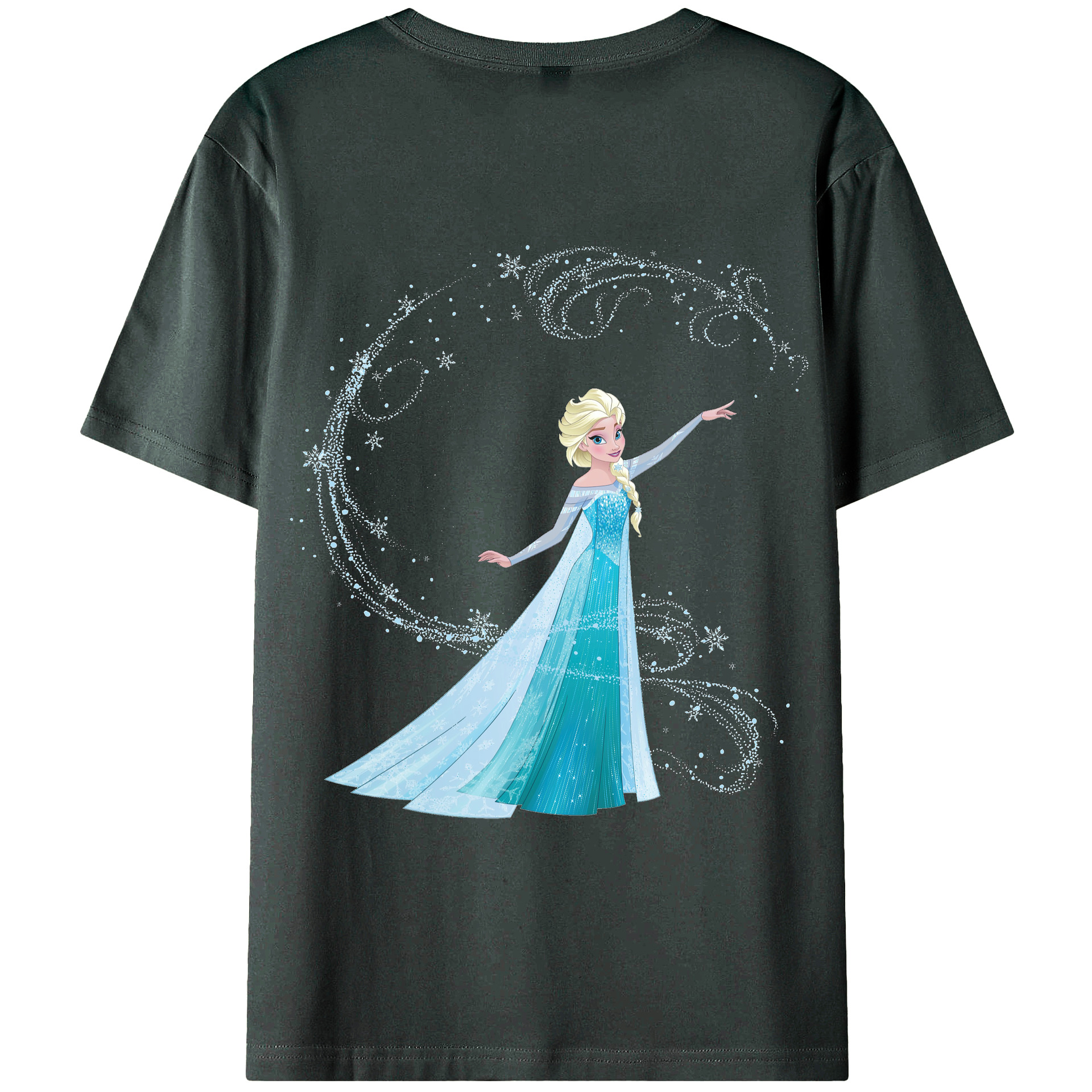 （画像用） アナと雪の女王 アンナ エルサ Frozen Anna Elsa 綿100％ メンズ半袖Tシャツ（バックプリント） 通気性